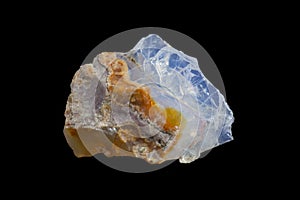 Opal original rock specimen in black background