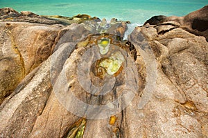 Opal waterponds on granite rocks