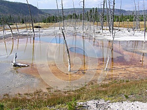 Opalescent Pool at Black Sand Basin in Yellowstone National Park