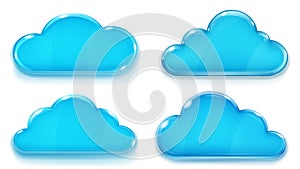 Opaque blue glass clouds