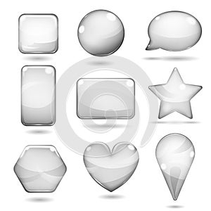 Opaque gray glass shapes