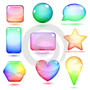 Opaque multicolored glass shapes