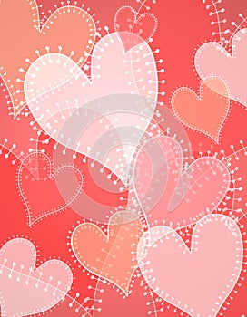 Opaque Quilt Patch Hearts Background