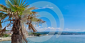 Opatija - A panoramic view of the shore along Opatija, Croatia