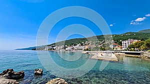 Opatija - A panoramic view of the shore along Opatja, Croatia