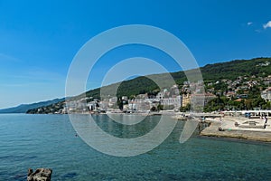 Opatija - A panoramic view of the shore along Opatja, Croatia