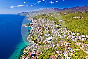 Opatija Riviera panoramic scenic coastline aerial view