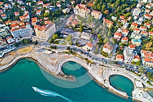 Opatija. Slatina beach in Opatija aerial panoramic view