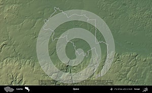 Opava outlined, Czechia. Physical