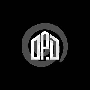 OPD letter logo design on BLACK background. OPD creative initials letter logo concept. OPD letter design