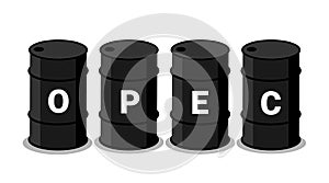 OPEC black barrels with oil.