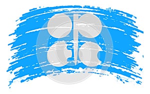 OPEC flag in grunge brush stroke, vector