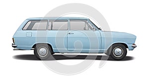 Opel Kadett station wagon isolated on white