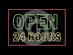 Open 24 hours in neon