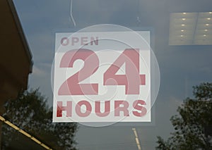 Open 24 Hours Sign