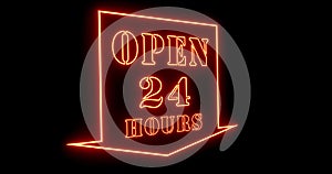 Open 24 hours sign shows business available and support welcome - 4k