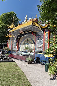 Open air Chinese theatre  in the Tivoli Gardens Copenhagen