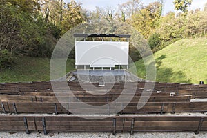 Open air cinema in autumn