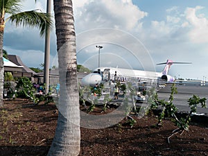 Open air commercial airport Kona Big Island Hawaii