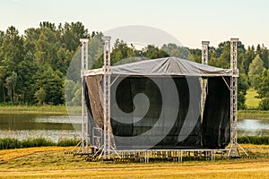 Open air concert stage for the local festival