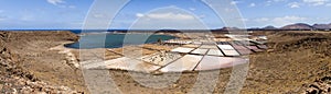 Open air drying salts in the open air along the coast of the island