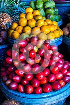 Open air fruit market in the village