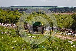 An open-air garbage dump that pollutes the earth