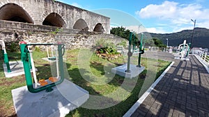 Open air gym next to La Citadelle in Port-Louis Mauritius photo