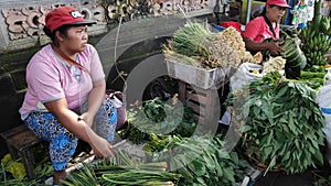 Open air market that sell vegetable in the village in Bali