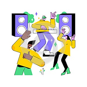 Open air party abstract concept vector illustration.