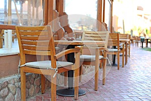 Open air restaurant in egyptian all inclusive resort