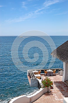 Open-air restaurant with a view on Atlantic Ocean