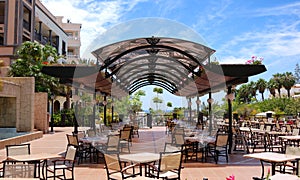 Open-air restaurant with a view on Atlantic Ocean