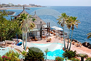 Open-air restaurant with a view on Atlantic Ocean