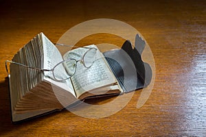 Open Antique Bible-Songbook photo