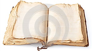 Open antique book, pages spread wide
