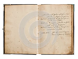 Open antiquebook with old undefined text