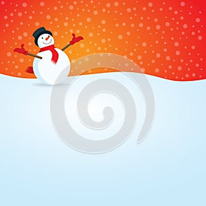 Open Arm Happy Smiling Snowman with Snow Falling