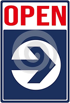 Sign saying : open