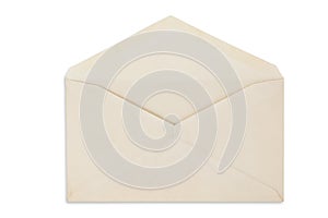 Open balnk white envelope isolated