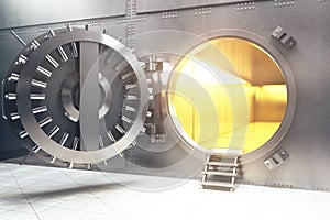 Open bank vault