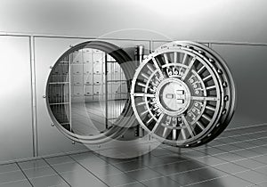 Open bank vault