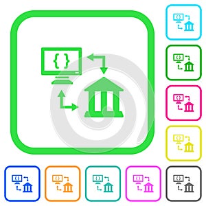 Open banking API vivid colored flat icons