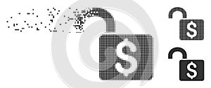 Open Banking Lock Dispersed Pixel Icon