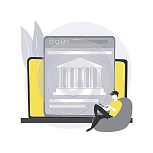 Open banking platform abstract concept vector illustration.