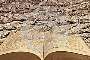 Open bible bark background