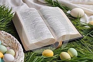 Easter greeting card with bible