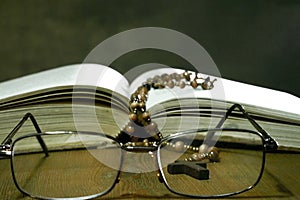 Open Bible with Glasses