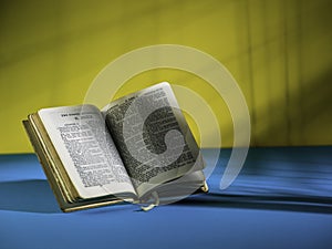 Open bible over a table