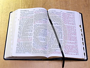 Open Bible with ribbon